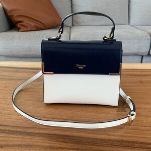 Dune London Color Block Crossbody Handbag Cream, Navy, Black